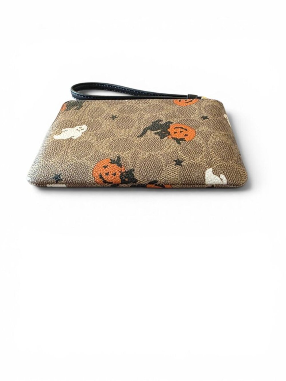 COACH Halloween Corner Zip Wristlet Signature Canvas Ghost Cat Pumpkin Bag NWT - Picture 12 of 15